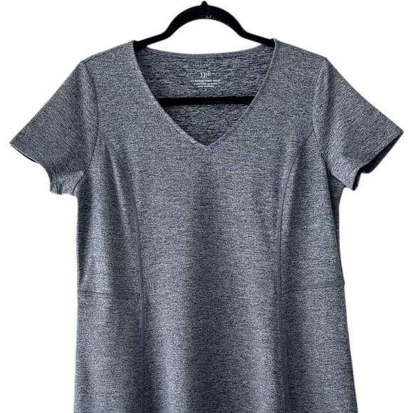 J JILL | NWOT FIT MARLED V-NECK DRESS BLACK & GRAY POCKETS | SMALL - Picture 2 of 13